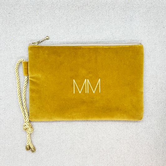 Clutch Velvet Mostaza